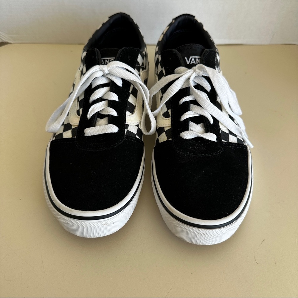 Vans Black and White Glitter Checkerboard Sneakers